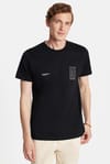 Erkek Slim Fit Dar Kesim %100 Pamuk Yumuşak Dokulu Baskılı Siyah Bisiklet Yaka Tişört