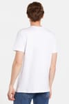 Erkek Slim Fit Dar Kesim %100 Pamuk Yumuşak Dokulu Baskılı Beyaz Bisiklet Yaka Tişört