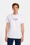 Erkek Slim Fit Dar Kesim %100 Pamuk Yumuşak Dokulu Baskılı Siyah Bisiklet Yaka Tişört