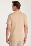 SLIM FIT  T-SHIRT HALF ZIPPER WAFFLE  TİŞÖRT
