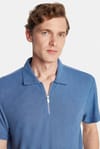 SLIM FIT  T-SHIRT HALF ZIPPER FODEN  TİŞÖRT