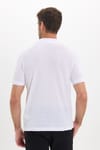 Erkek Slim Fit Dar Kesim Viskon Kumaş Desenli Düz Pike Düğmesiz Beyaz Polo Yaka Tişört