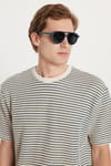 RELAX FIT KNITTED T-SHIRT CREW NECK STRIPE MOUN TİŞÖRT