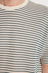 RELAX FIT KNITTED T-SHIRT CREW NECK STRIPE MOUN TİŞÖRT