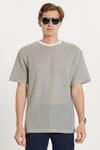 RELAX FIT KNITTED T-SHIRT CREW NECK STRIPE MOUN TİŞÖRT