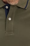 Erkek Slim Fit Dar Kesim %100 Pamuk Yumuşak Dokulu Serin Tutan Kumaş Düz Pike Haki Polo Yaka Tişört