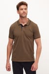 Erkek Slim Fit Dar Kesim Pamuklu Yumuşak Dokulu Serin Tutan Kumaş Düz Pike Polo Yaka Tişört