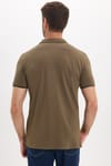 Erkek Slim Fit Dar Kesim %100 Pamuk Yumuşak Dokulu Serin Tutan Kumaş Pike Kahverengi Polo Yaka Tişört