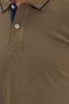 Erkek Slim Fit Dar Kesim %100 Pamuk Yumuşak Dokulu Serin Tutan Kumaş Pike Kahverengi Polo Yaka Tişört