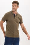 Erkek Slim Fit Dar Kesim %100 Pamuk Yumuşak Dokulu Serin Tutan Kumaş Pike Kahverengi Polo Yaka Tişört