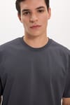 BOXY FIT SHORT SLV PLAIN CREW NECK T-SHIRT