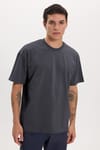 BOXY FIT SHORT SLV PLAIN CREW NECK T-SHIRT