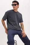 BOXY FIT SHORT SLV PLAIN CREW NECK T-SHIRT