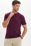 Unisex Regular Fit Rahat Kesim %100 Pamuk Bisiklet Yaka Bordo Tişört