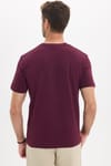 Unisex Regular Fit Rahat Kesim %100 Pamuk Bisiklet Yaka Bordo Tişört