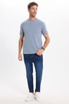 Unisex Regular Fit Rahat Kesim %100 Pamuk Bisiklet Yaka Gri Tişört