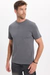 Unisex Regular Fit Rahat Kesim %100 Pamuk Bisiklet Yaka Füme Tişört