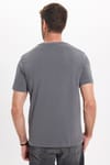 Unisex Regular Fit Rahat Kesim %100 Pamuk Bisiklet Yaka Füme Tişört