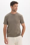 Unisex Regular Fit Rahat Kesim %100 Pamuk Bisiklet Yaka Taş Tişört