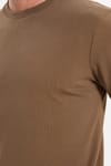 Unisex Regular Fit Rahat Kesim %100 Pamuk Bisiklet Yaka Kahverengi Tişört