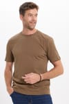 Unisex Regular Fit Rahat Kesim %100 Pamuk Bisiklet Yaka Kahverengi Tişört