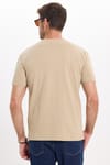 Unisex Regular Fit Rahat Kesim %100 Pamuk Bisiklet Yaka Bej Tişört