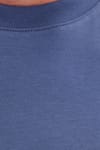 Unisex Regular Fit Rahat Kesim %100 Pamuk Bisiklet Yaka İndigo Tişört