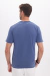 Unisex Regular Fit Rahat Kesim %100 Pamuk Bisiklet Yaka İndigo Tişört