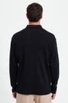 RELAX FIT POLO NECK HALF ZIPPER  LONG SLV T-SHIRT COTTON PLAIN