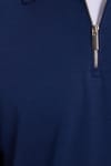 RELAX FIT POLO NECK HALF ZIPPER  LONG SLV T-SHIRT COTTON PLAIN