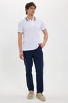Erkek Slim Fit Dar Kesim %100 Pamuk Beyaz Polo Yaka Tişört