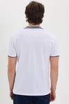 Erkek Slim Fit Dar Kesim %100 Pamuk Beyaz Polo Yaka Tişört