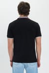 Erkek Slim Fit Dar Kesim %100 Pamuk Siyah Polo Yaka Tişört
