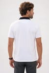 Erkek Slim Fit Dar Kesim %100 Pamuk Beyaz Polo Yaka Tişört