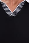 Erkek Slim Fit Dar Kesim %100 Pamuk Siyah Polo Yaka Tişört