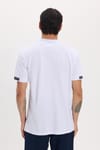 Erkek Slim Fit Dar Kesim %100 Pamuk Kısa Kollu Fermuarlı Beyaz Polo Yaka Tişört
