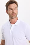 Erkek Slim Fit Dar Kesim Premium Seri %100 Pamuk Yumuşak Dokulu Merserize Beyaz Polo Yaka Tişört 