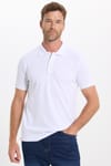 Erkek Slim Fit Dar Kesim Premium Seri %100 Pamuk Yumuşak Dokulu Merserize Beyaz Polo Yaka Tişört 