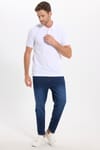 Erkek Slim Fit Dar Kesim Premium Seri %100 Pamuk Yumuşak Dokulu Merserize Beyaz Polo Yaka Tişört 
