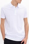 Erkek Slim Fit Dar Kesim Premium Seri %100 Pamuk Yumuşak Dokulu Merserize Beyaz Polo Yaka Tişört 