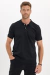 Erkek Slim Fit Dar Kesim Premium Seri %100 Pamuk Yumuşak Dokulu Merserize Siyah Polo Yaka Tişört