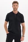 Erkek Slim Fit Dar Kesim Premium Seri %100 Pamuk Yumuşak Dokulu Merserize Siyah Polo Yaka Tişört