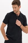 Erkek Slim Fit Dar Kesim Premium Seri %100 Pamuk Yumuşak Dokulu Merserize Siyah Polo Yaka Tişört