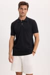 Erkek Slim Fit Dar Kesim Premium Seri %100 Pamuk Yumuşak Dokulu Merserize Siyah Polo Yaka Tişört
