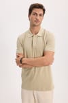 Erkek Slim Fit Dar Kesim Premium Seri %100 Pamuk Yumuşak Dokulu Merserize Gri Polo Yaka Tişört 