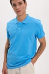 Erkek Slim Fit Dar Kesim Premium Seri %100 Pamuk Yumuşak Dokulu Merserize Mavi Polo Yaka Tişört 