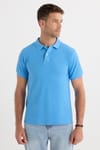 Erkek Slim Fit Dar Kesim Premium Seri %100 Pamuk Yumuşak Dokulu Merserize Mavi Polo Yaka Tişört 