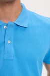 Erkek Slim Fit Dar Kesim Premium Seri %100 Pamuk Yumuşak Dokulu Merserize Mavi Polo Yaka Tişört 