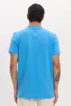 Erkek Slim Fit Dar Kesim Premium Seri %100 Pamuk Yumuşak Dokulu Merserize Mavi Polo Yaka Tişört 