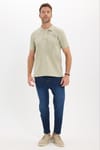 Erkek Slim Fit Dar Kesim Premium Seri %100 Pamuk Yumuşak Dokulu Merserize Krem Polo Yaka Tişört 